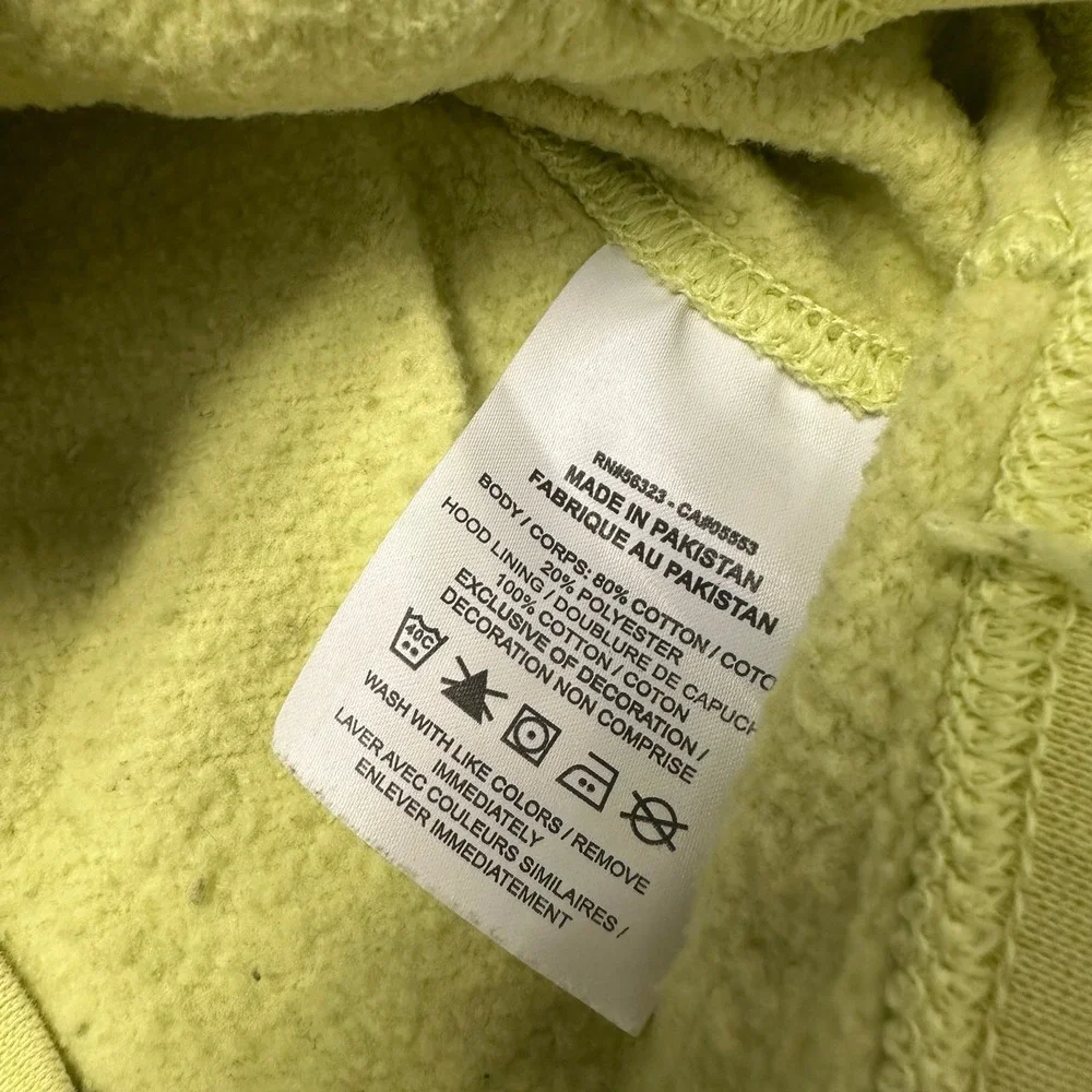 Nike Bright Lime Green Mens S Club Fleece Spellout Mini Swoosh Pullover‎ Hoodie